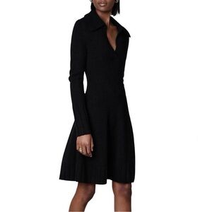 Banana Republic Rosie Black Long Sleeve Collar Sweater Dress